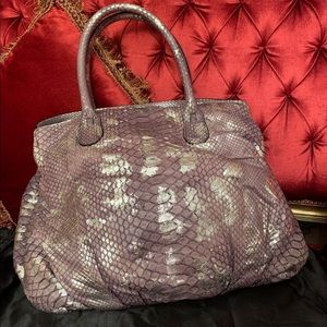 Zagliani Python Tote Handbag